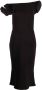 Marchesa Off-shoulder midi-jurk Zwart - Thumbnail 1