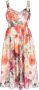 Marchesa Rosa Midi-jurk met bloemenprint Oranje - Thumbnail 1