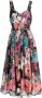 Marchesa Rosa Midi-jurk met bloemenprint Zwart - Thumbnail 1