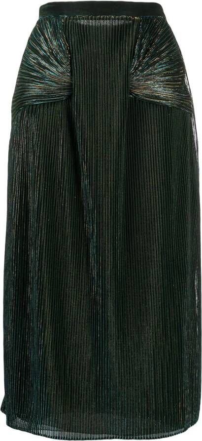 Marco De Vincenzo Metallic plooirok Blauw