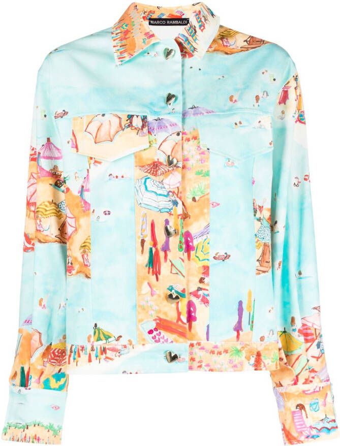 Marco Rambaldi Jack met bloemenprint Blauw