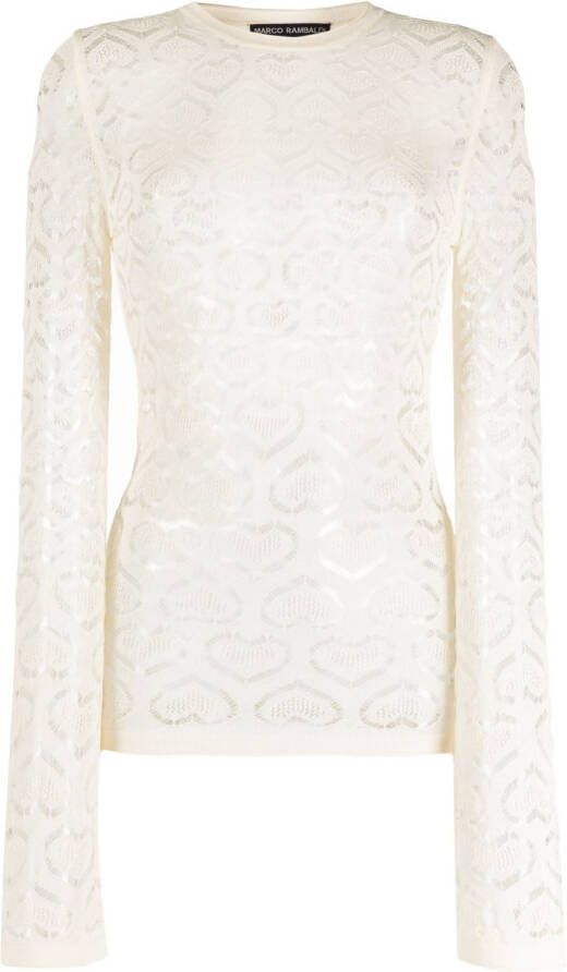 Marco Rambaldi Top met lange mouwen Wit