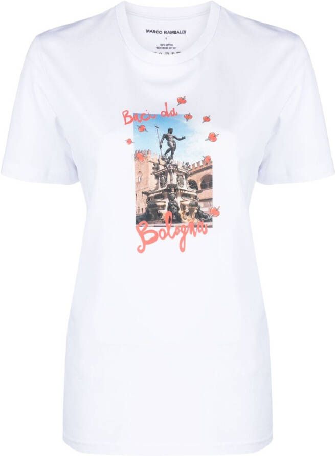 Marco Rambaldi T-shirt met logoprint Wit