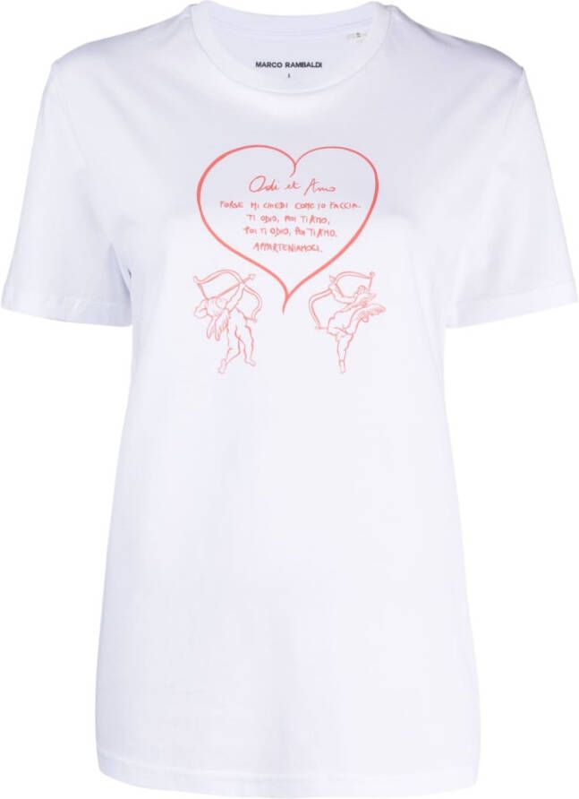 Marco Rambaldi T-shirt met print Wit
