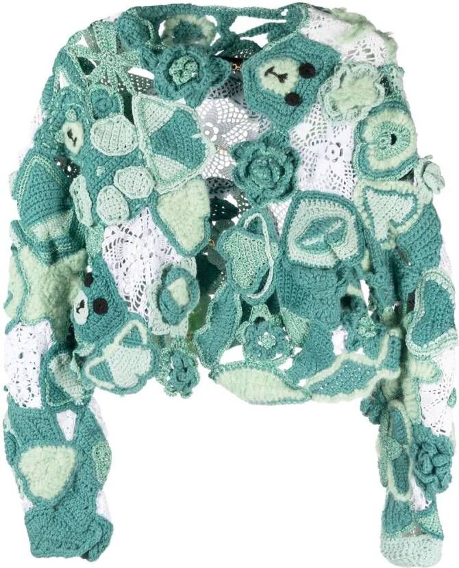 Marco Rambaldi Trui met patchwork Groen