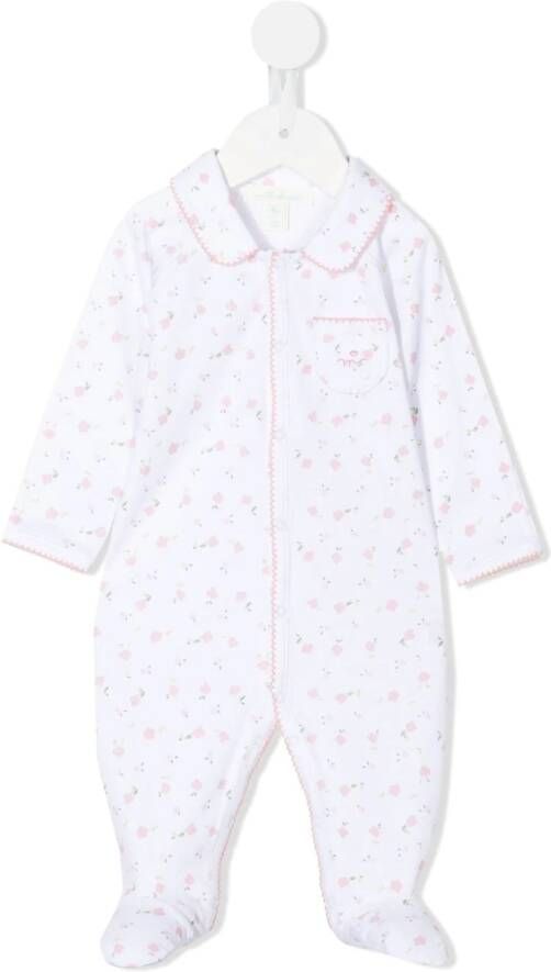 Marie-Chantal Pyjama met bloe print Wit