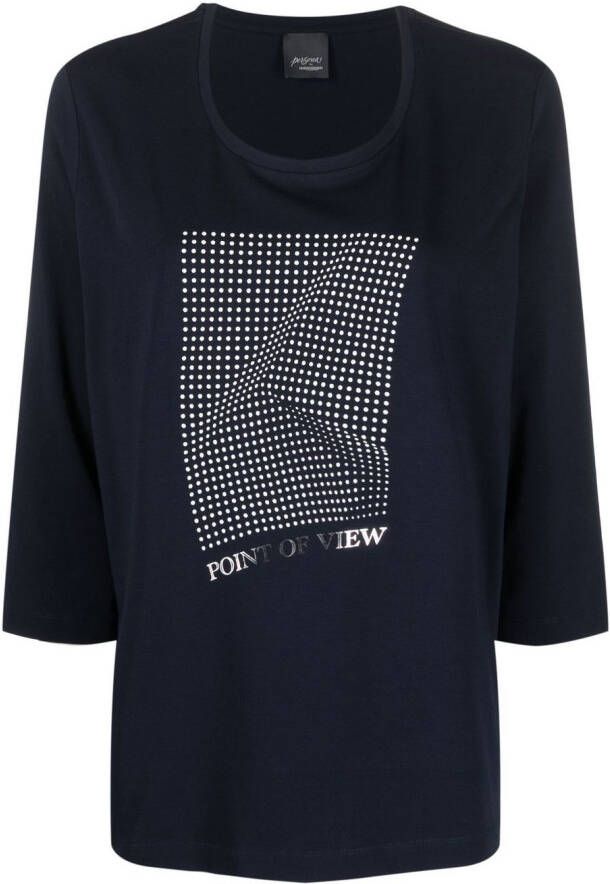 Marina Rinaldi T-shirt met print Blauw