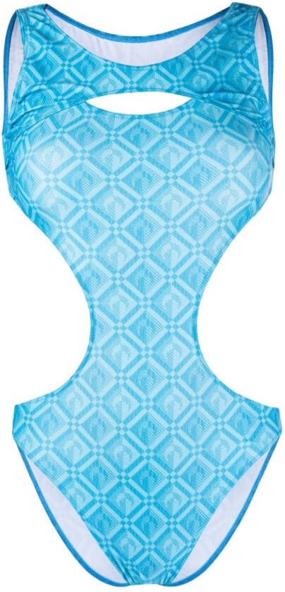 Marine Serre Badpak met logoprint Blauw