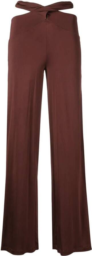 Marine Serre Broek met gekruiste taille Bruin