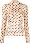 Marine Serre Top met maanprint Beige - Thumbnail 1