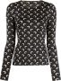 Marine Serre Top met print Zwart - Thumbnail 1