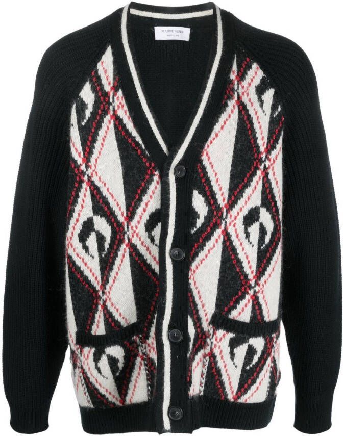 Marine Serre Intarsia vest Zwart