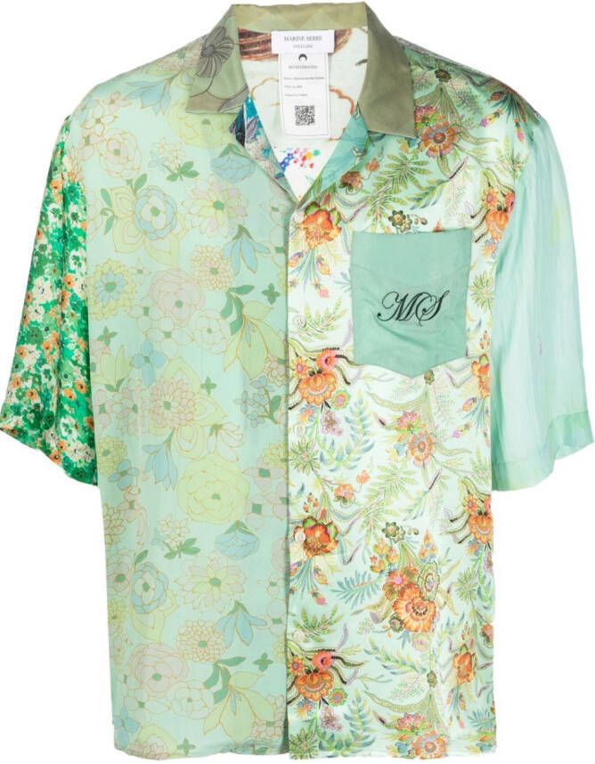 Marine Serre Shirt met bloemenprint Groen
