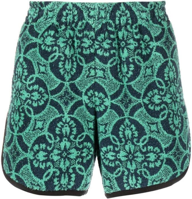Marine Serre Shorts met print Groen