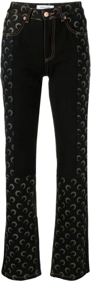 Marine Serre Straight jeans Zwart