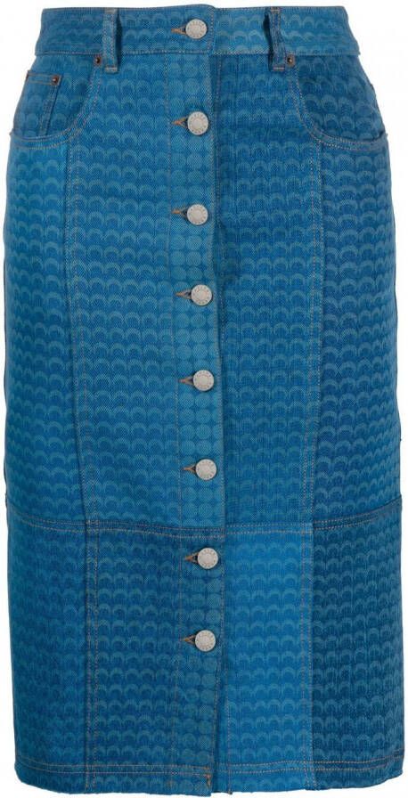 Marine Serre Straight rok Blauw
