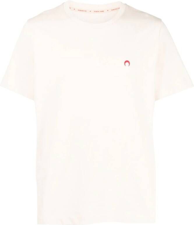 Marine Serre T-shirt met geborduurd logo Beige