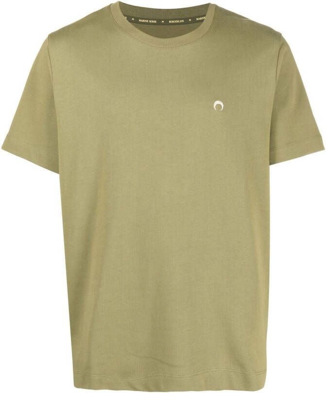 Marine Serre T-shirt met geborduurd logo Groen