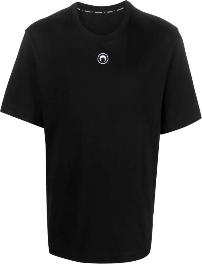 Marine Serre T-shirt met geborduurd logo Zwart