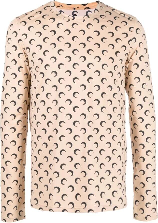 Marine Serre T-shirt met print Beige