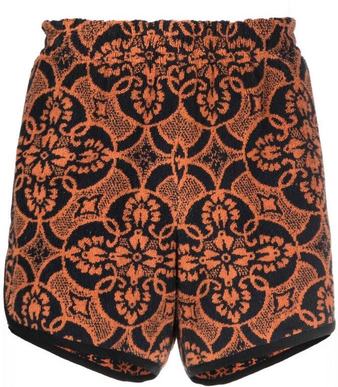 Marine Serre Trainingsshorts met print Oranje
