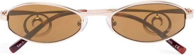 Marine Serre x Vuarnet Swirl zonnebril met ovaal montuur Bruin