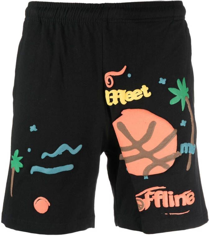 MARKET Trainingsshorts met grafische print Zwart