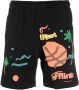 MARKET Trainingsshorts met grafische print Zwart - Thumbnail 1