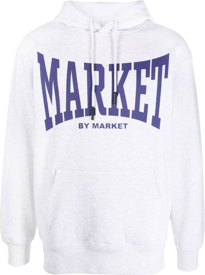 MARKET Hoodie met logoprint Grijs