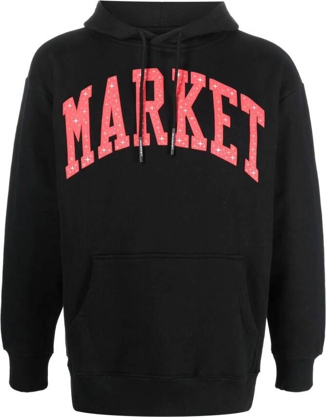 MARKET Hoodie met logoprint Zwart