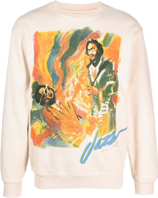 MARKET Hoodie met print Beige