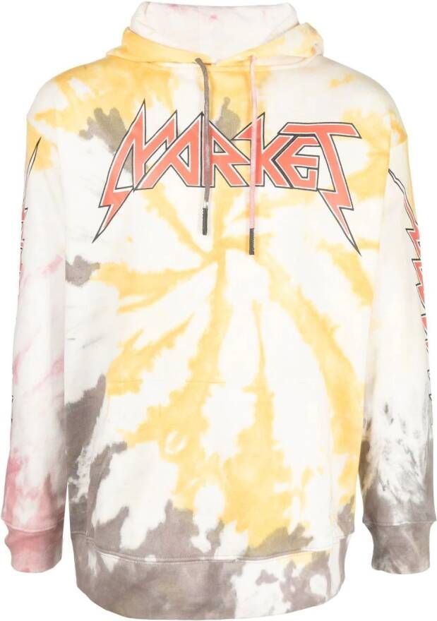 MARKET Hoodie met tie-dye print Wit