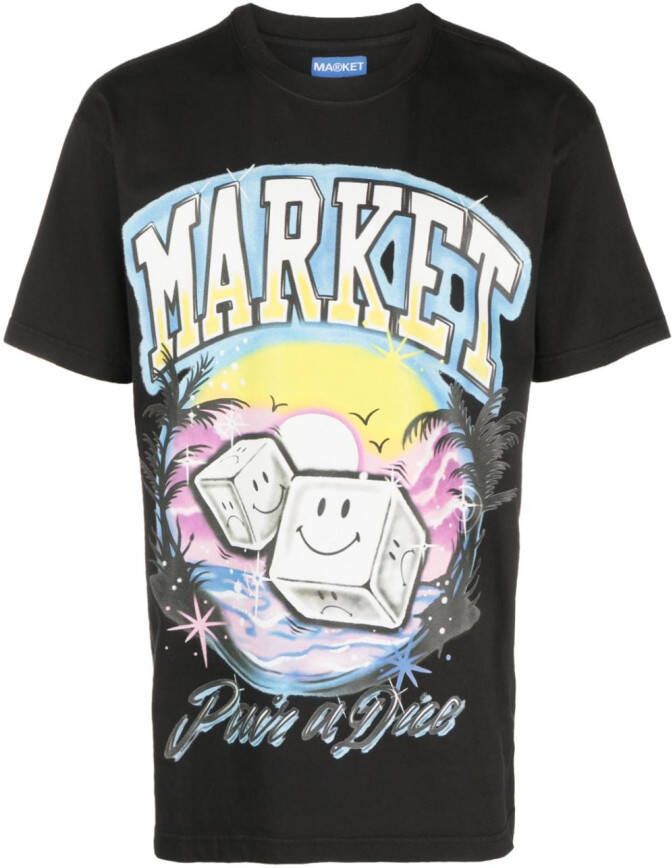 MARKET Katoenen T-shirt Zwart