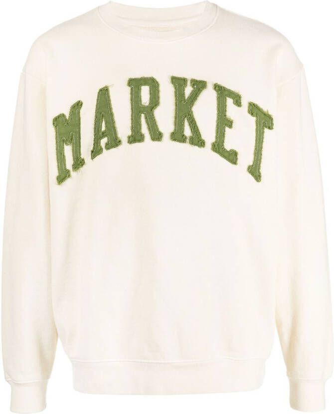 MARKET Sweater met geborduurd logo Beige