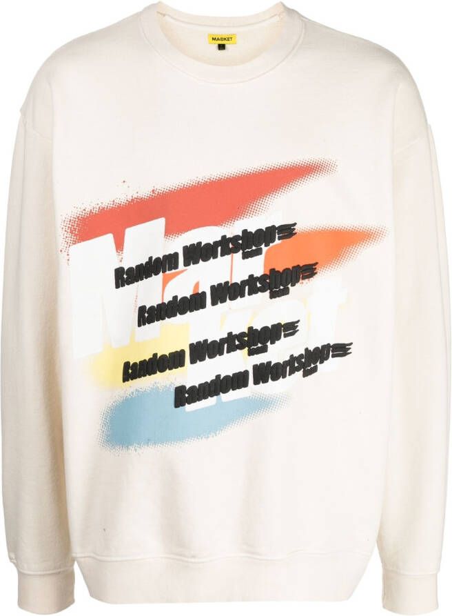 MARKET Sweater met logoprint Wit