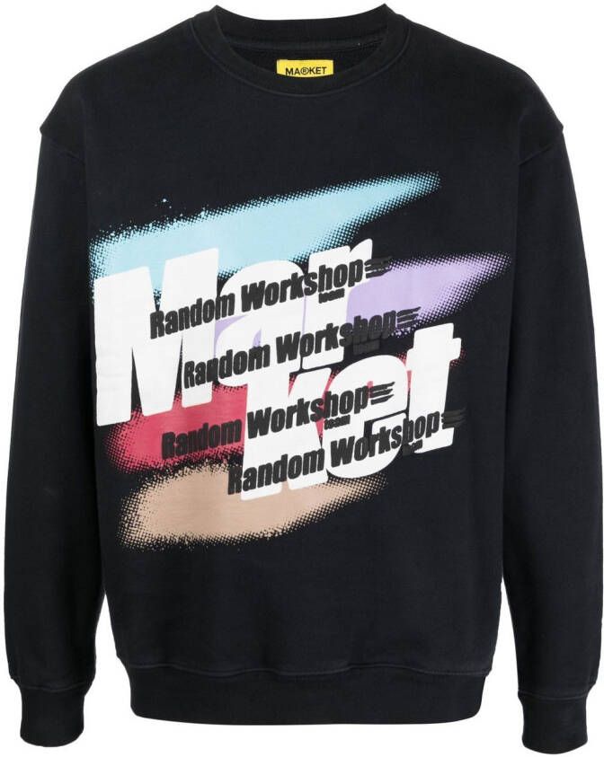 MARKET Sweater met logoprint Zwart