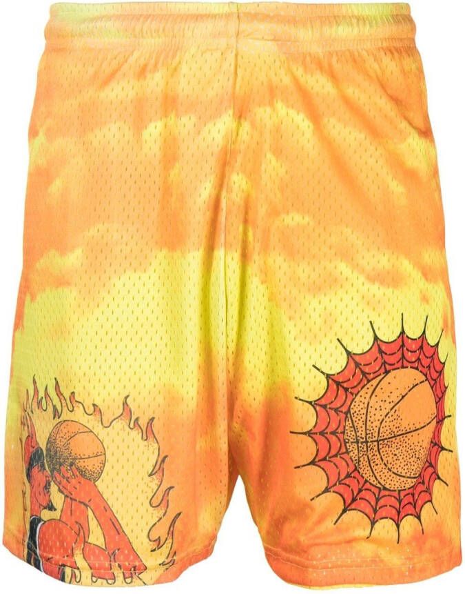 MARKET Shorts met grafische print Geel