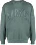 MARKET Sweater met geborduurd logo Groen - Thumbnail 1