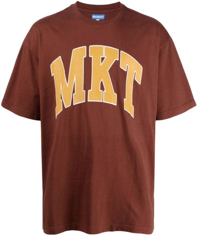 MARKET T-shirt met logoprint Bruin