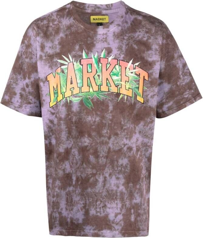 MARKET T-shirt met tie-dye print Paars