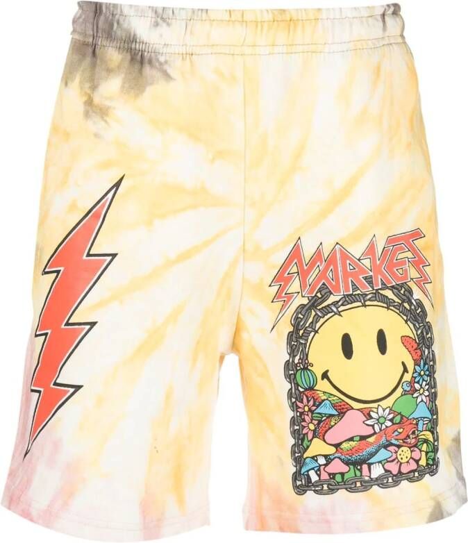MARKET Trainingsshorts met logoprint Geel