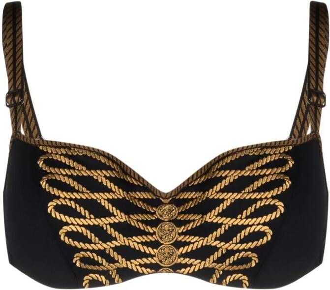 Marlies Dekkers pirate queen balconette bh wired padded black and gold