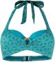 Marlies Dekkers oceana plunge balconette bikini top wired padded lagoon blue and green - Thumbnail 2