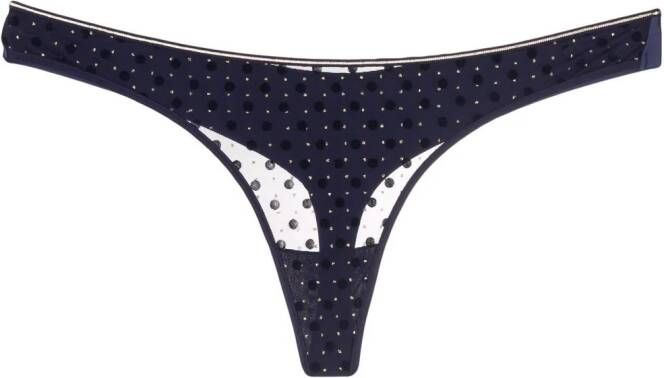 Marlies Dekkers petit point butterfly string evening blue and gold
