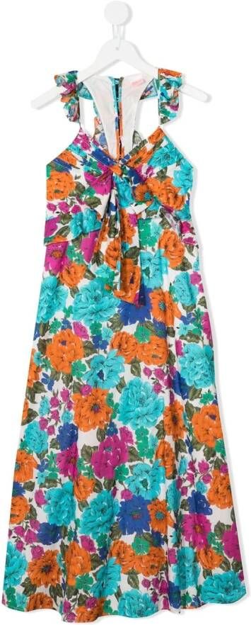 MARLO Maxi-jurk met bloe print Blauw
