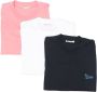Marni 3-pack T-shirts met geborduurd logo Roze - Thumbnail 1