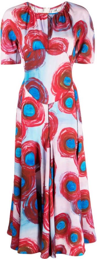 Marni Mini-jurk met abstracte print Rood
