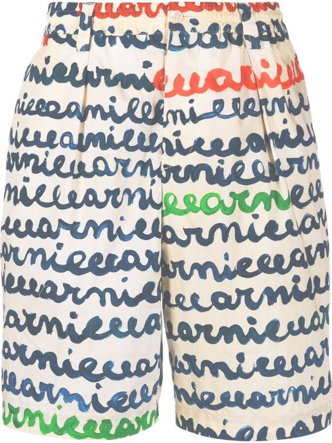 Marni Bermuda shorts met logoprint Wit