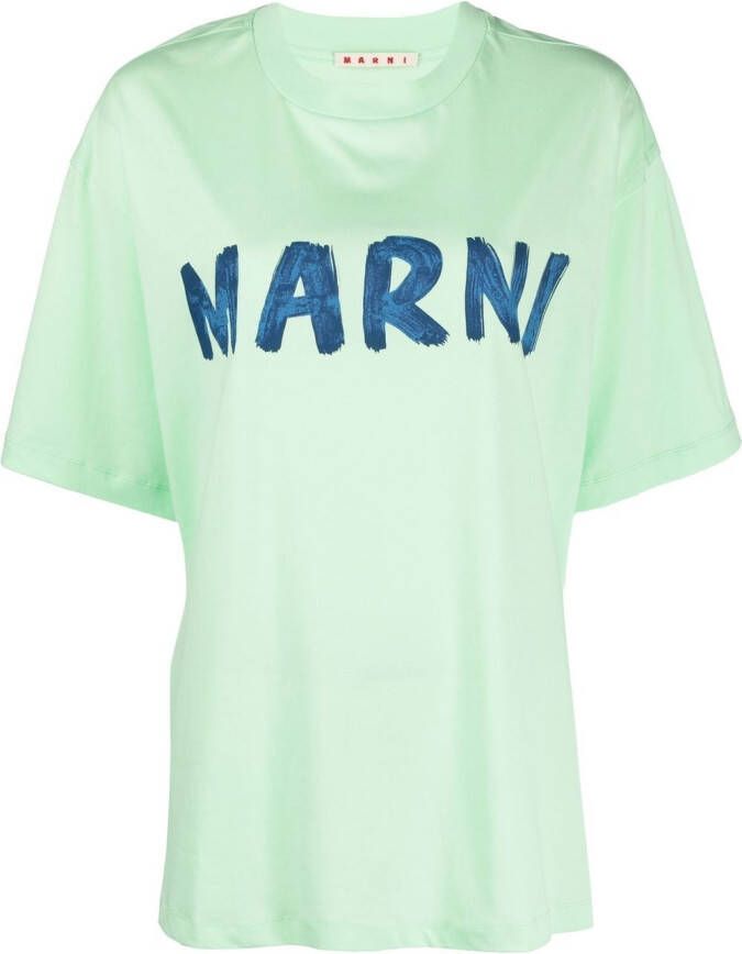 Marni T-shirt met logoprint Groen