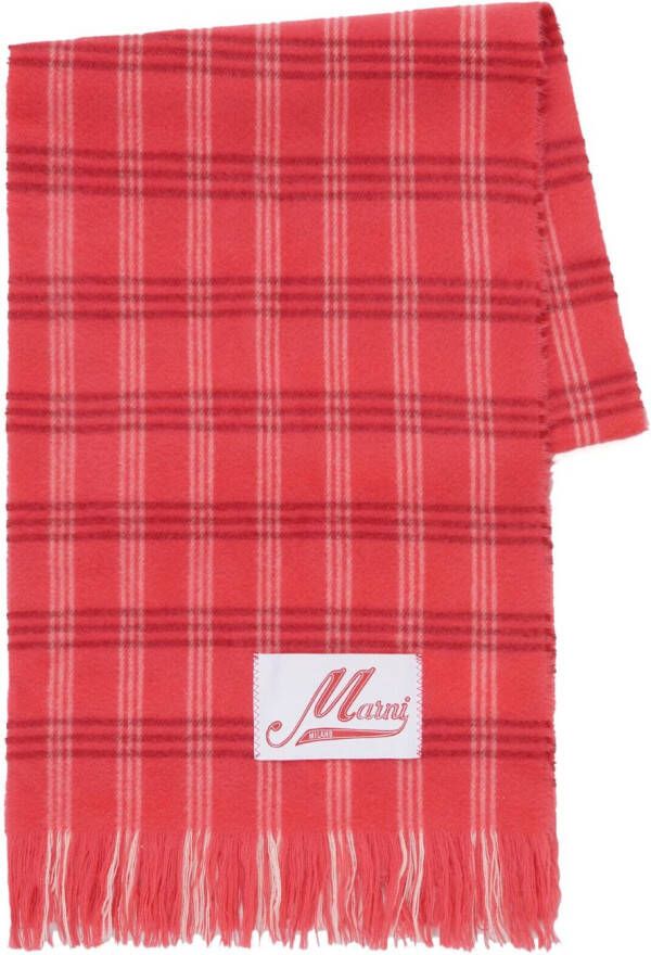 Marni Geruite sjaal Rood